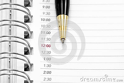 Opened agenda Stock Photo