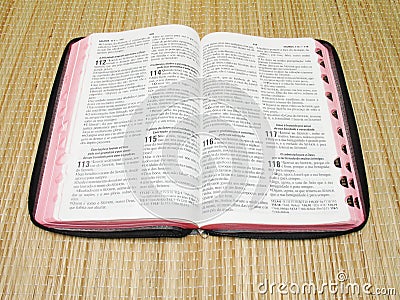 Opened Bible religion faith background christianism Sao Paulo Brazil Stock Photo