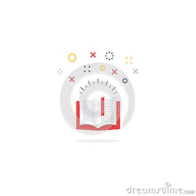 Opened book icon and logo Vector Illustration