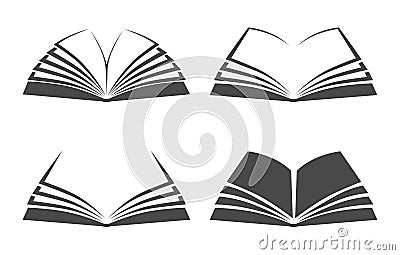 Opened book logo set Vector Illustration