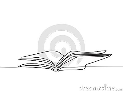 Opened book with pages isolated on white Vector Illustration