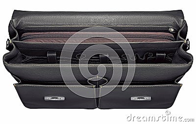 Opened business briefcase Stock Photo