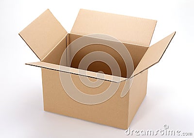 Opened cardboard boxes Stock Photo