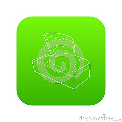 Opened coffin icon green vector Vector Illustration