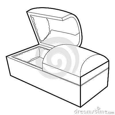 Opened coffin icon, outline style Vector Illustration