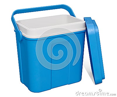 Opened Empty Portable Cool Box, 3D rendering Stock Photo
