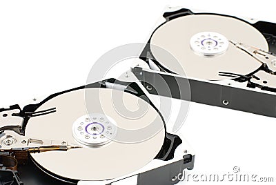 Opened hard disk Stock Photo