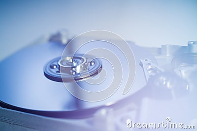 Opened Hard Disk Drive Stock Photo