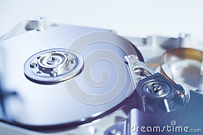 Opened Hard Disk Drive Stock Photo