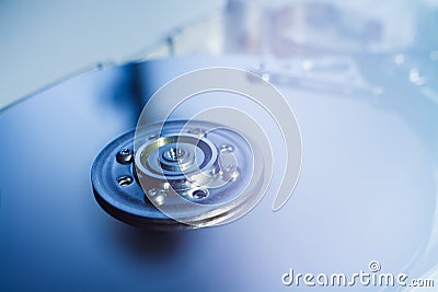 Opened Hard Disk Drive Stock Photo