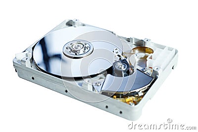 Opened Hard Disk Drive Stock Photo