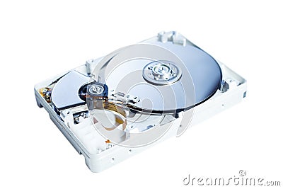 Opened Hard Disk Drive Stock Photo