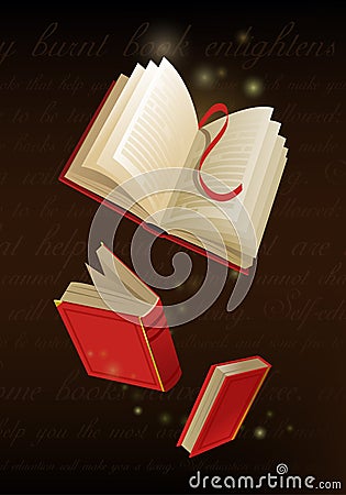 An opened magic book Vector Illustration