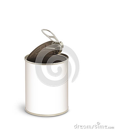 Opened metal can Stock Photo