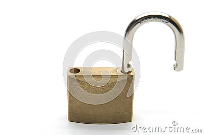 Opened padlock Stock Photo