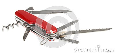 Opened penknife Stock Photo