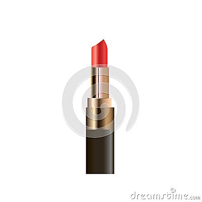 Opened red lipstick isolated Vector Illustration