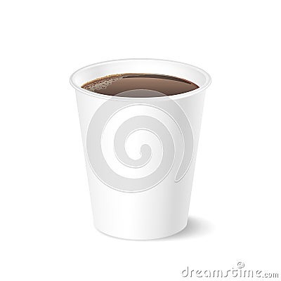 Opened take-out coffee, isolated on a white Vector Illustration