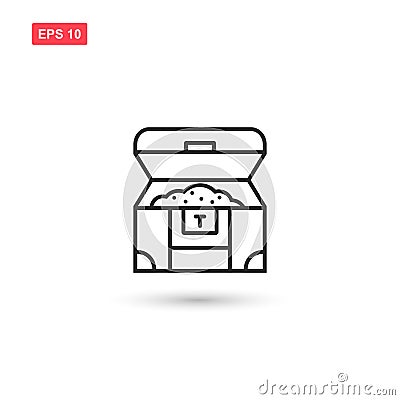 Opened treasure chest icon vector design isolated 2 Vector Illustration