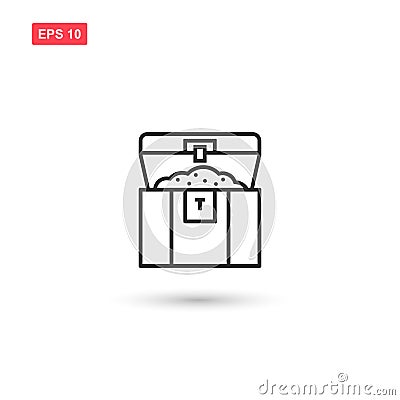 Opened treasure chest icon vector design isolated Vector Illustration