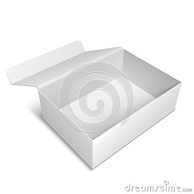 Opened White Box Vector Illustration