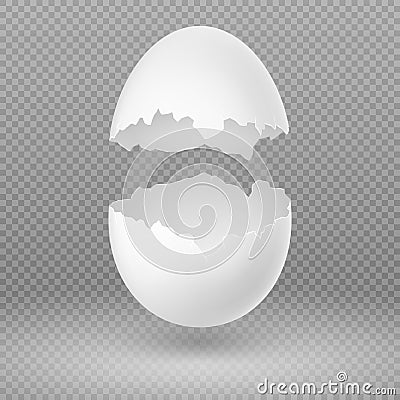 Opened white egg with broken shell vector illustration Vector Illustration