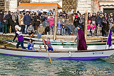 Opening Carnival procession at Venice, Italy 7 Editorial Stock Photo