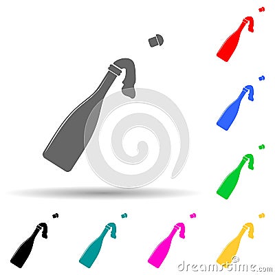opening champagne multi color style icon. Simple glyph, flat vector of party icons for ui and ux, website or mobile application Stock Photo