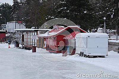 Opening day of the Rideau Canal Skateway in Ottawa Canada Editorial Stock Photo