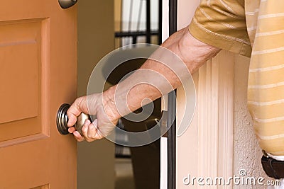 Opening Door Stock Photo