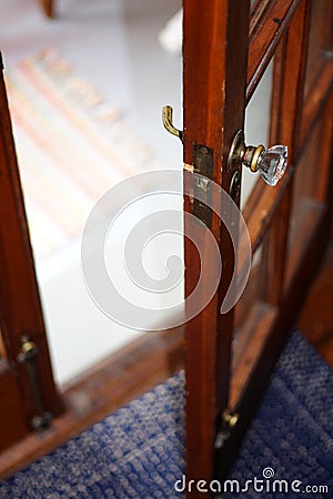 Opening French Door Stock Photo