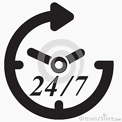Opening hours around the clock Vector Illustration