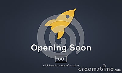 Opening Soon Launch Welcome Advertising Commercial Concept Stock Photo