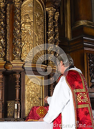 Opening the tabernacle Stock Photo