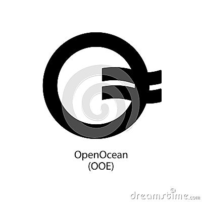 OpenOcean decentralized cryptocurrency vector logo Vector Illustration
