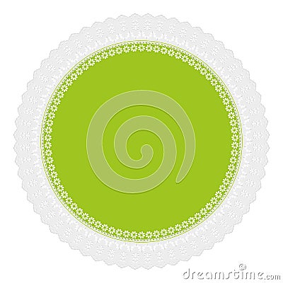 Openwork embroidery green on a white background Stock Photo
