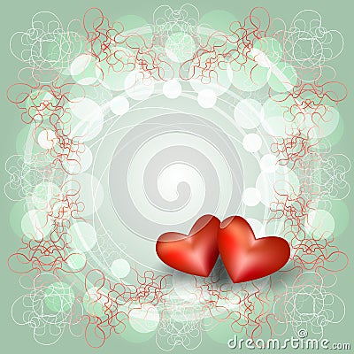 openwork frame with two hearts Stock Photo