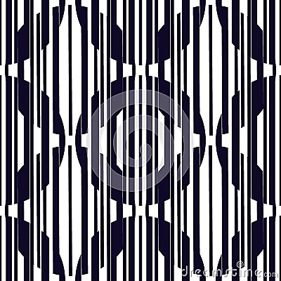 Openwork seamless pattern. Repeated hatched lines, overlapping circles surface print. Mixed texture geometric background Vector Illustration