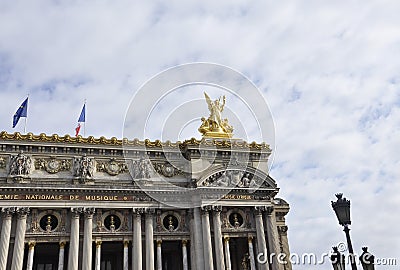 Opera Garnier top Building from Paris in France Stock Photo