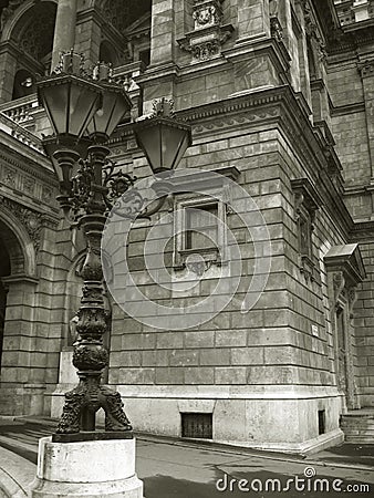 Opera House in Budapest - black and white Stock Photo