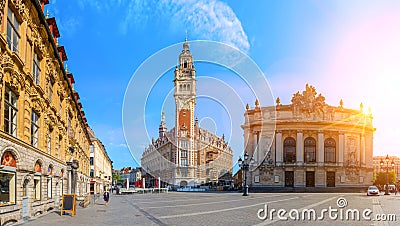 Opera house and chamber of commerce in Lille France Stock Photo