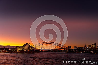 Opera House and Harbor Bridge Editorial Stock Photo