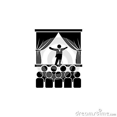 opera singer on stage icon. Element of theater and art illustration. Premium quality graphic design icon. Signs and symbols collec Cartoon Illustration