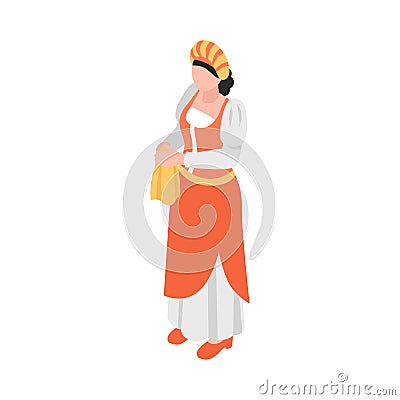 Opera Traditional Lady Composition Vector Illustration