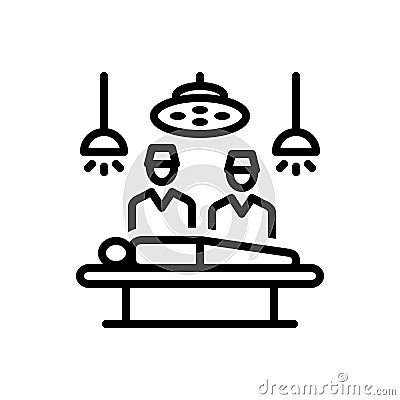 Black line icon for Operated, surgery and hospital Vector Illustration
