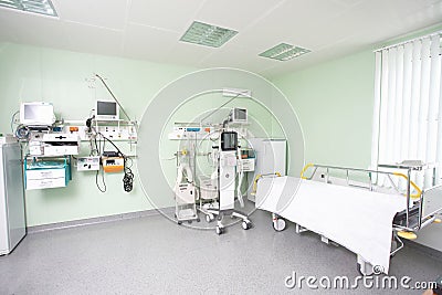 Operating room hospital equipment resuscitation doctors . Belarus,Minsk,2016 Editorial Stock Photo