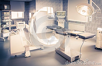 Hospital operating with X-ray medical scan. Stock Photo