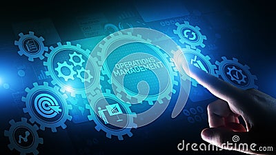 Operation management Business process control optimisation industrial technology concept. Stock Photo