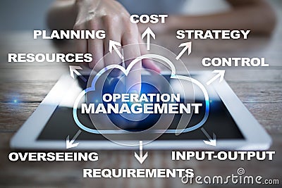 Operation management business and technology concept on the virtual screen. Stock Photo