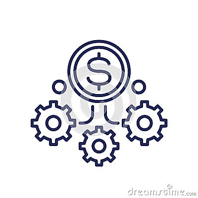 operational costs line icon, vector Vector Illustration